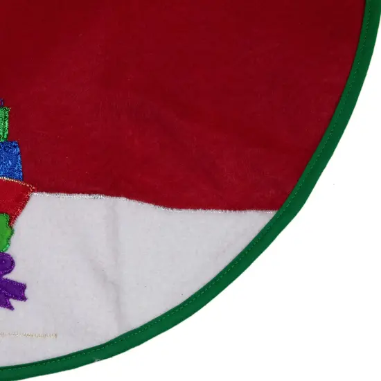 Northlight 20" Red and White Loaded Sleigh in the Snow Mini Christmas Tree Skirt {4}