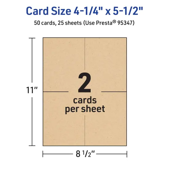 Avery Kraft Brown Note Cards, 4-1/4" x 5-1/2" Rectangle {5}