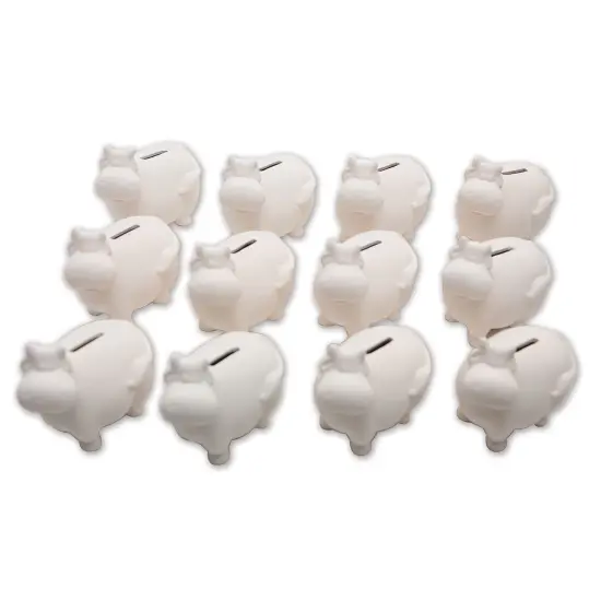 Color-Me&trade; Ceramic Bisque Cow Banks (Pack of 12) {1}