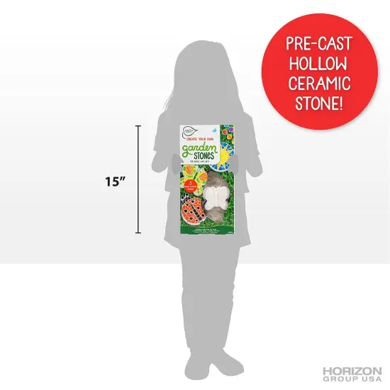 Creative Roots Mosaic Butterfly, Ladybug, & Sun Stepping Stone, Includes 3-Pack 4.5-Inch Ceramic Stepping Stone & 6 Vibrant Paints, Paint Your Own DIY Stepping Stone for Kids Ages 8+ {6}