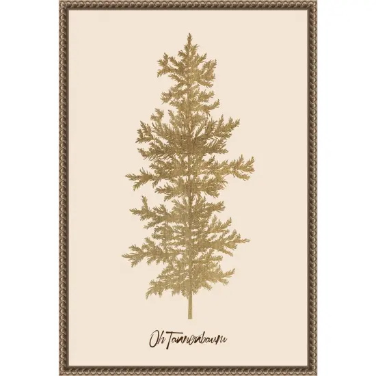 Oh Tanenbaum (gold) by KubistikaFramed Canvas Wall Art {1}