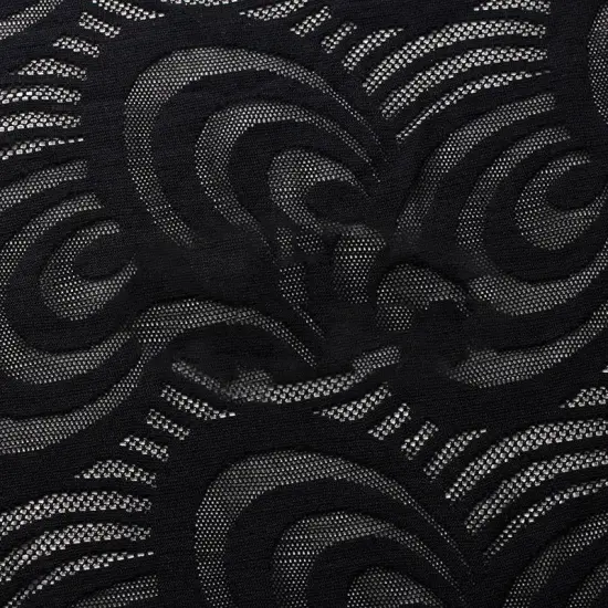 Swirl Lace 4-Way Stretch Nylon Spandex Lace in 6 Colorways Black {4}