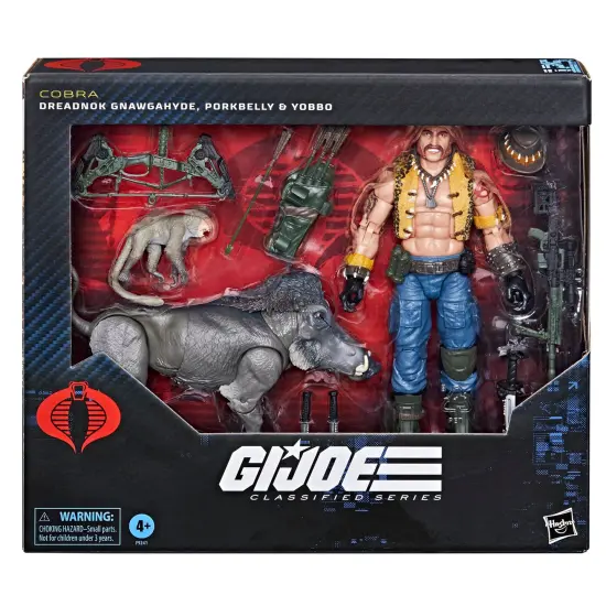 G.I. Joe Classified Series #125, Dreadnok Gnawgahyde and Pets Porkbelly & Yobbo, Collectible 6-Inch Action Figure with 16 Accessories {3}