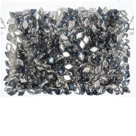 Matubo 2-Hole Czech Glass Backlit Gemduo Beads, 50g Crystal Blue Star {2}