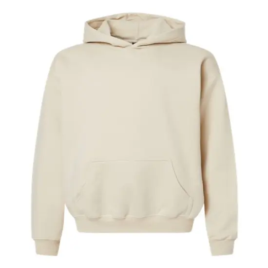 Gildan&reg; Youth Midweight Hooded Turtle Neck Long Sleeve Sweatshirt Sand {1}