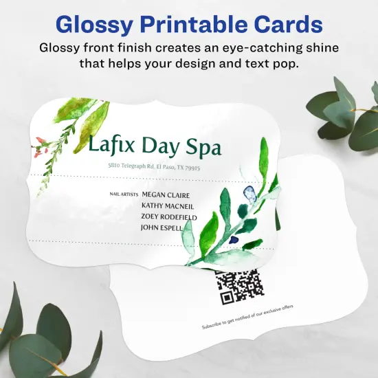 Avery 4" x 6" Rectangle Flourished Edge, Glossy White Postcards {2}