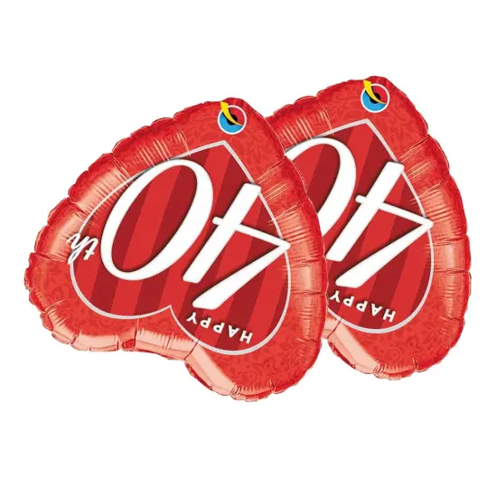 Happy 40th Damask Heart 18 Inch Foil Mylar Balloon {4}