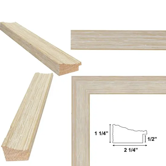 Wide Rustic Wood Grain White Wash Picture Frame 40x60 frame {5}