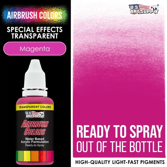 Magenta, Transparent Acrylic Airbrush Paint, 1 oz. {2}