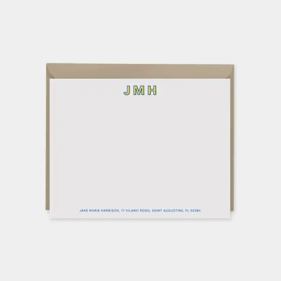 Modern Monogram Note Cards III {1}