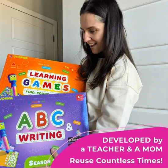 QUOKKA Busy Book Practice Handwriting for Kids - Learn to Count for Toddlers 3-5 | 30 Tasks | Pre K ABC Letter Tracing | Homeschool Preschool Learning Activities {6}