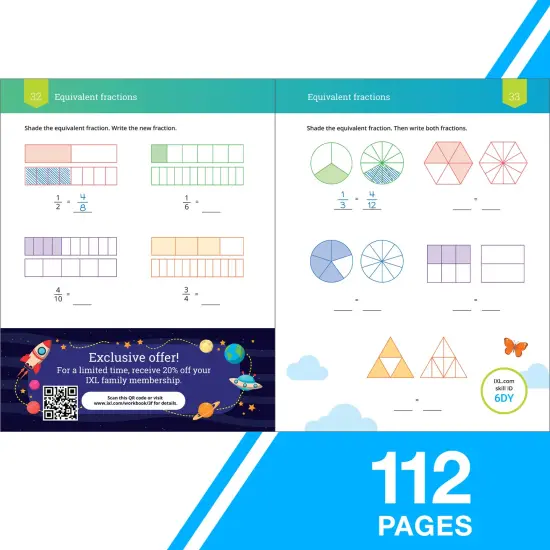IXL Fractions 3rd Grade Math Workbook, Mathematics Book for Kids Ages 8-9 Covering Addition, Subtraction, Multiplication, Division, and Comparing With Part and Mixed Numbers {3}