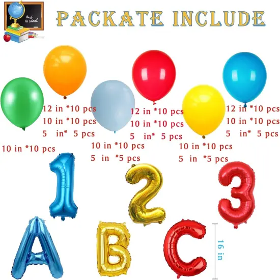 128 pcs Back to School Balloons Arch Garland Classroom Party Decoration {2}