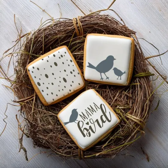 Mama Bird 3 Piece Cookie Stencil Bundle {3}