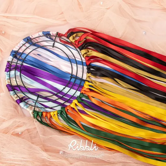 Rainbow Satin Ribbon 3/8 Inch x 12 Rolls Total 60 Yards- Colorful Ribbon for Gift Wrapping Craft Party Decoration Baby Shower Wedding {3}