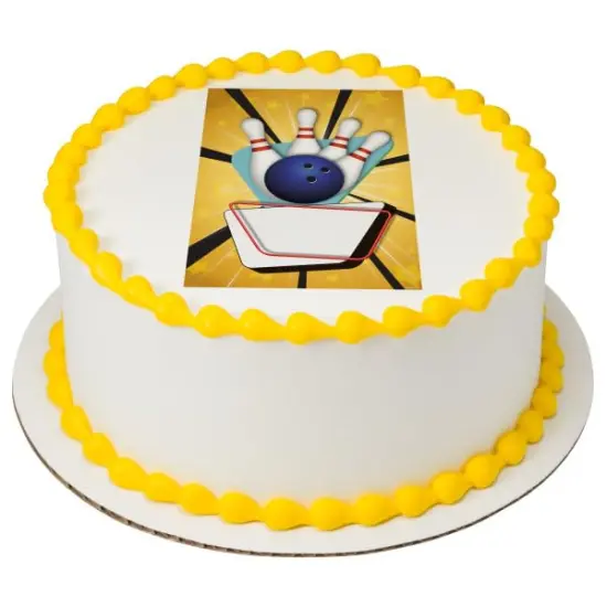 Bowling PhotoCake&reg; Edible Cake Topper Icing Image for 8 inch round cake or larger {1}