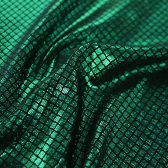 Illusion Foil Printed Spandex Black/Kelly {1}