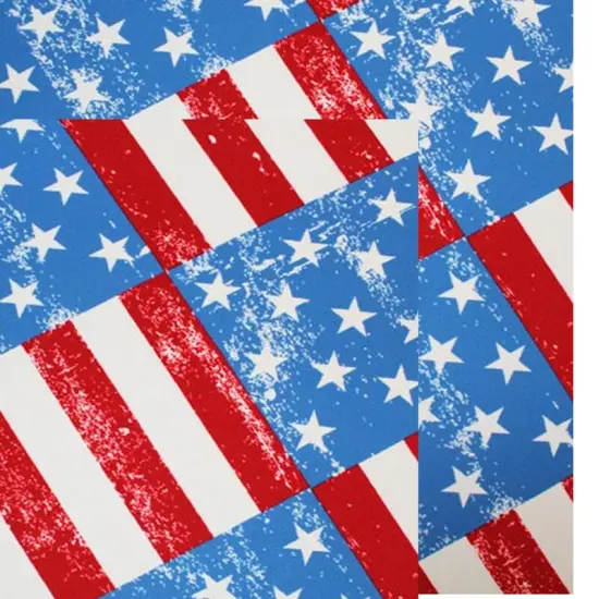 USA Flag Printed Spandex Fabric {3}