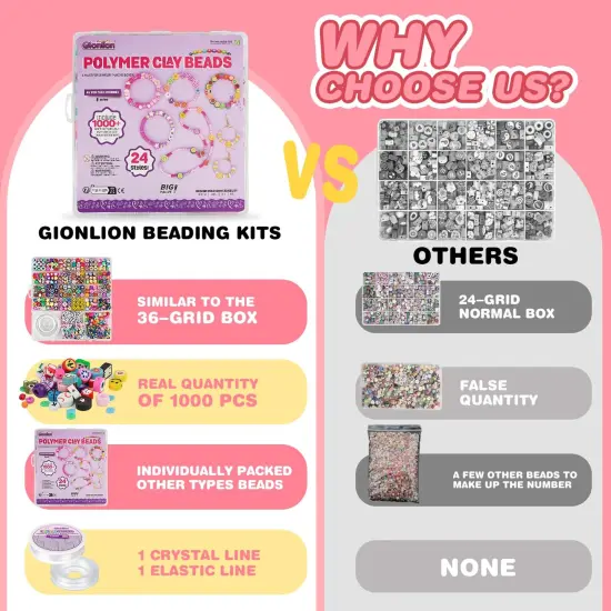 1000PCS Polymer Clay Beads Bracelet Making kit, 24 Style Cute Fun Fruit Flower Rainbow Butterfly Animal Heart Star Beads Charms for Jewelry Necklace Making Gift for Girls Kids {6}