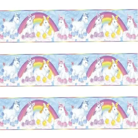 Unicorns Edible Image Edible Cake Topper Frosting Sheet cake border 3 Strips per sheet {1}