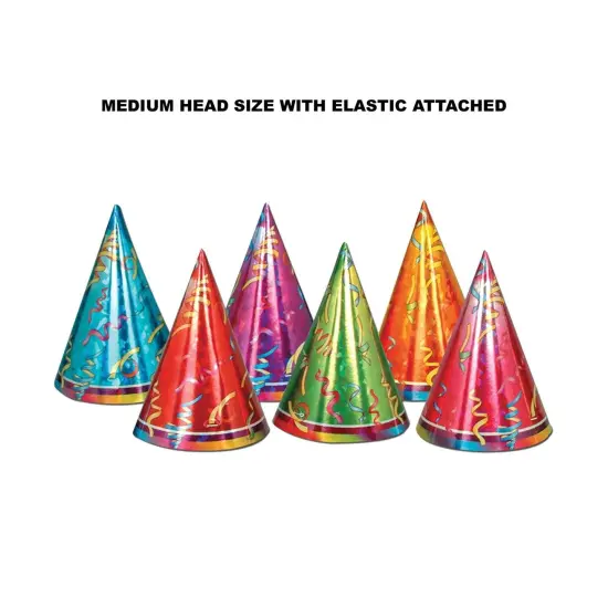 72 Pack Bulk Prismatic Cone Hats {4}