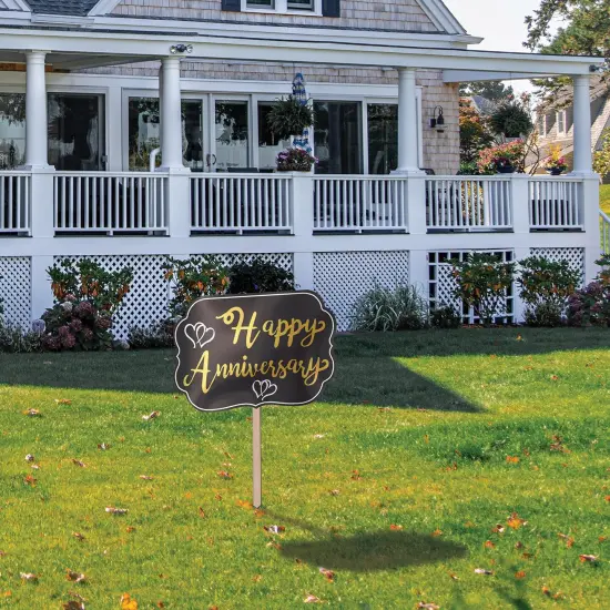 6 Pack Bulk Foil Happy Anniversary Yard Sign {3}