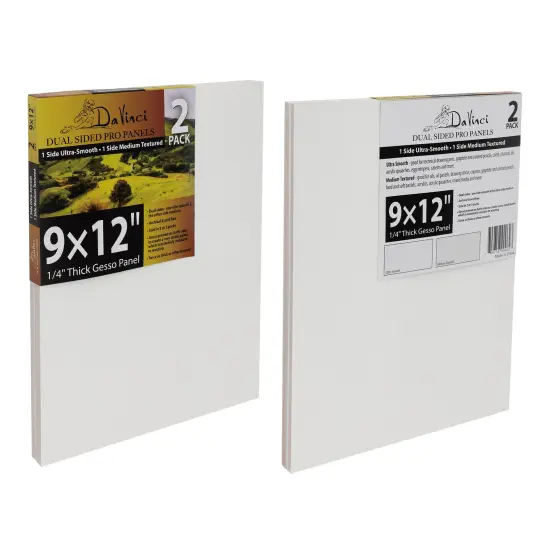 Jerry's Artarama Da Vinci Dual Sided Pro Panel Board - 2-Pack, 9x12" 6mm Deep Panels for Painting - Archival, Acid-Free Art Supplies - Ultra-Smooth & Medium Textured Paint Surfaces {3}