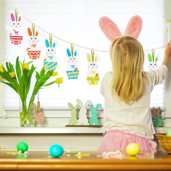 12 Pack Easter Bunny Craft for Kids Make You Own Easter Rabbit Foam Stickers Ornament {5}