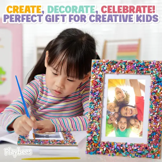 Kids Picture Frame Mosaic Craft Kit Craft DIY Arts & Crafts for Kids Frame Kit Great Birthday Gifts for 3 4 5 6 7 8 9 10 11 12 Year Old Holiday Christmas Gift for Girls {5}