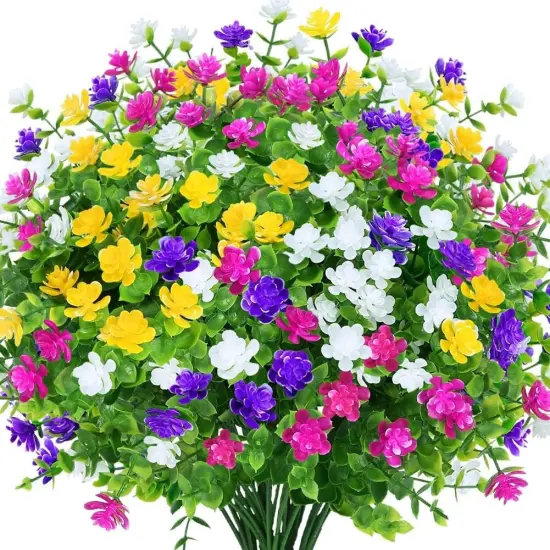 4pcs Artificial Flowers Outdoor Big Lotus Floral Greenery Shrubs Plants Orange {3}