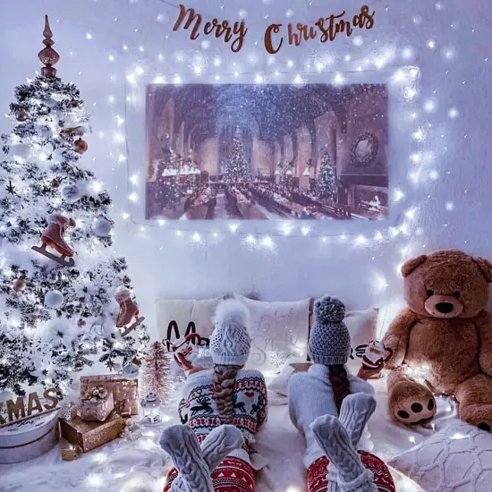 33ft 100 LED White Christmas Lights, 8 Modes Connectable Clear Wire Twinkle Fairy String Lights Indoor, Plug-in Christmas String Lights Outdoor Waterproof for Christmas Wedding Party Tree {3}