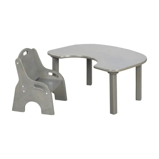 Little Learner Table and Chair Set, Kids Furniture White Wash {7}