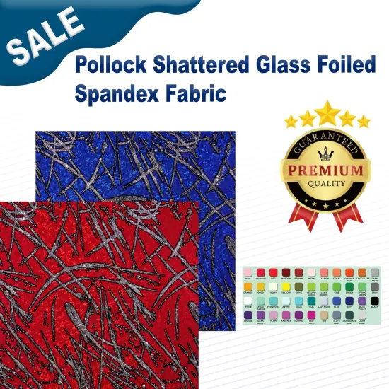 Pollock Shattered Glass Foiled Spandex Fabric Red {2}