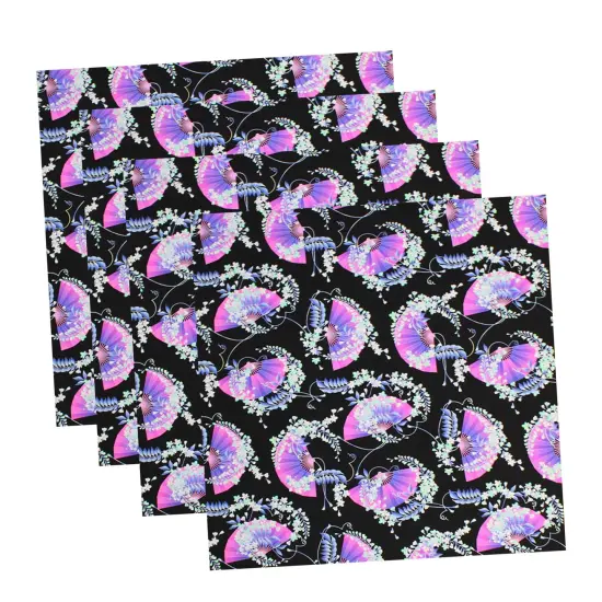 1 Yard Japanese Fans Printed 4 Way Stretch Nylon Spandex Fabric 58 60 inch Width {5}