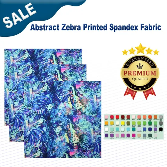 Abstract Zebra Printed Spandex Fabric {1}