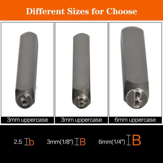 37pcs Metal Stamping Kit, 3mm(1/8") Number and Letter Stamp Set, Include Artistic Font Uppercase, Number Punch and Heart Design Stamp(37pcs 3mm) {6}