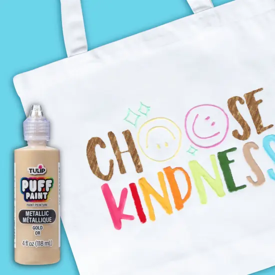 Tulip Puff Paint Metallic Gold, Multi-Surface Craft Paint, 4 fl. oz. 3 Pack {5}