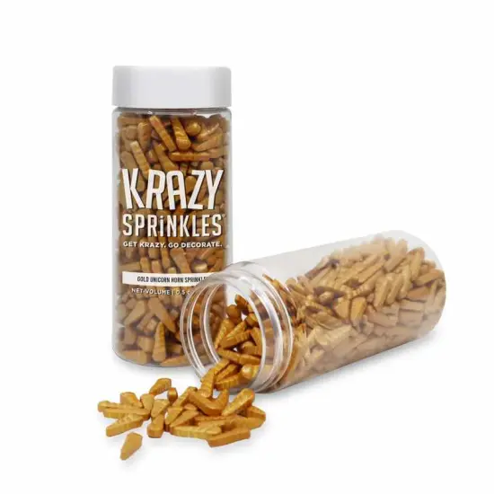 Krazy Sprinkles - Gold Unicorn Horns (1/2 Cup, 1x Jar) for Cakes, Ice Cream & Cookies {2}