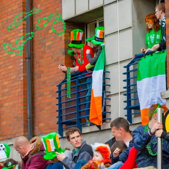 12PCS St Patricks Day Accessories, Shamrock Green Beads St. Patrick's Day Necklace, Irish Saint Patricks Day Necklace Bulk, St. Patricks Day 4 Leaf Clover Decorations Throw for Parade Party Supplies {5}