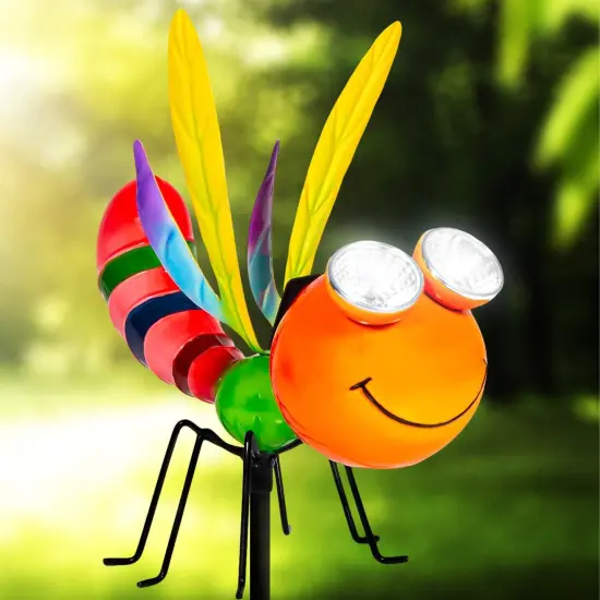 Dragonfly Solar Light - Metal Yard Art - Add Whimsy To Your Garden - Solar Yard Decorations - Outdoor Decor {1}