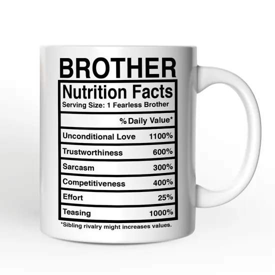 Brother Nutrition FactsMug, Birthday Gift {4}