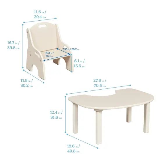 Little Learner Table and Chair Set, Kids Furniture White Wash {2}