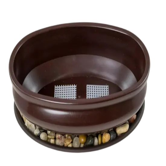 9" Oval Heavy Duty Plastic Bonsai / Succulent Pot + Tray + Rock + Mesh Combo {1}