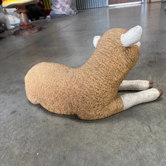 Laying Baby Merino Lamb Life Size Statue {6}