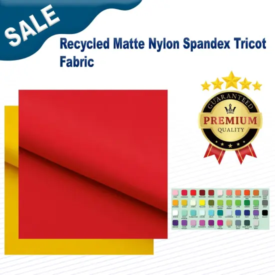 Recycled Matte Nylon Spandex Tricot Fabric Royal {2}