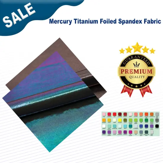 Mercury Titanium Foiled Spandex Fabric Black/Silver {2}