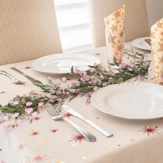 Flower Garland Artificial Paper Wildflower Vines Greenery Hanging Floral Garlands for Spring Summer Indoor Outdoor Living Room Kitchen Window Mirror Decor 5.4ft (Pink) {4}