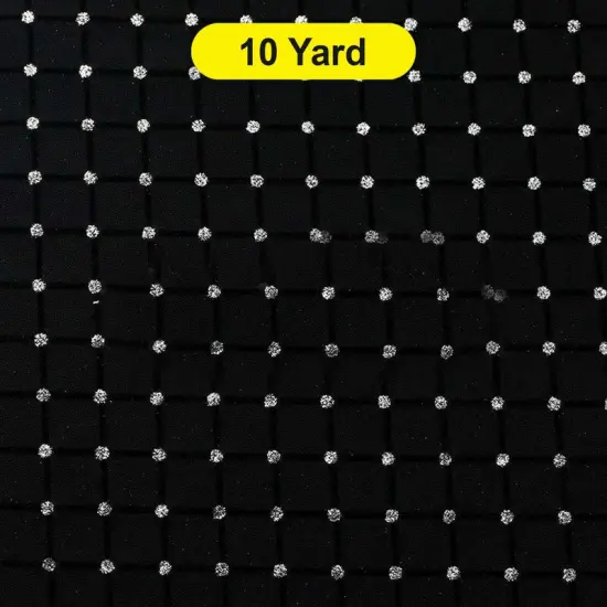 Glitter Diamond Mesh Nylon Spandex Mesh Silver Black {1}