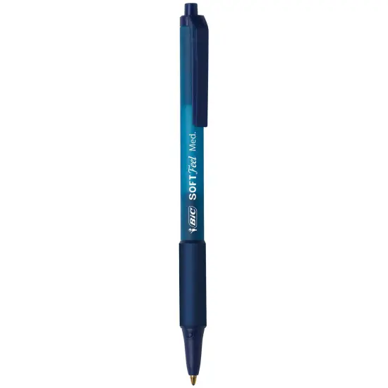 BIC Soft Feel Blue Retractable Ballpoint Pens, Medium Point (1.0mm), 12-Count Pack, Blue Pens With Soft-Touch Comfort Grip {4}