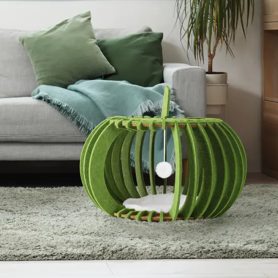 Portable & Collapsible Bed for Cats Dogs, Ideal Gift for Cat Dogs Lovers & Halloween Decor Green {6}